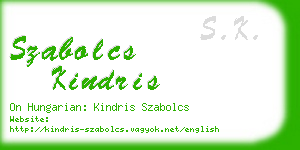 szabolcs kindris business card